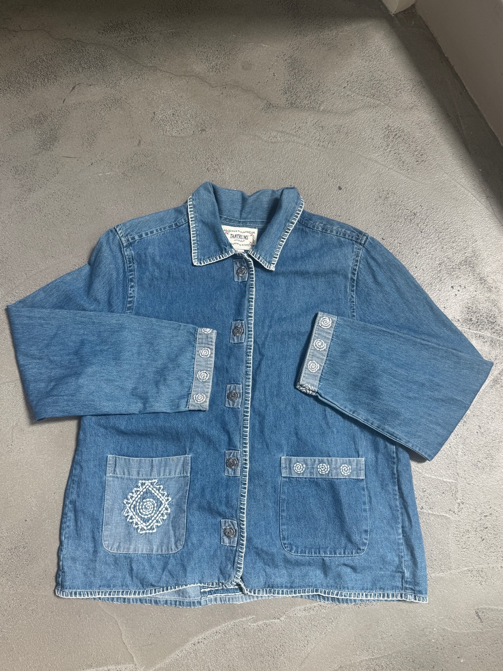 Tantrums Blue Embroidered Denim Jacket
